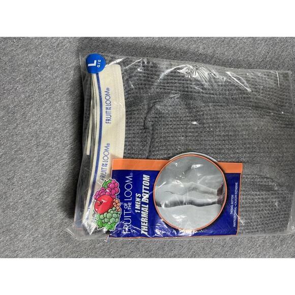 Vintage New Sealed Fruit of the Loom Men's Thermal Bottoms Size Large Gray - Picture 2 of 4